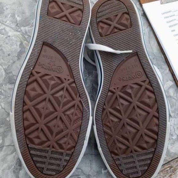 VINTAGE UNISEX CONVERSE ALL STAR WHITE CANVASS SNEAKERS MENS 8 WOMENS 10 - Picture 5 of 5